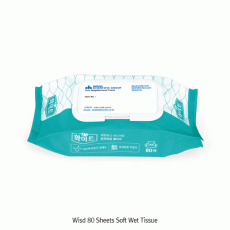 Wisd 80 Sheets Soft Wet Tissue, Rayon & Polyester, Clean & Soft, Purified Water, 140×175mmChamomile Extract, Free-Harmful Ingredients, 80매 소프트 물티슈
