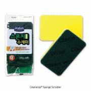 Cleanwrap® Sponge Scrubber, Nylon & Sponge, Double Function, Fast DryingLong-term Use, Powerful Removal, 스펀지 수세미