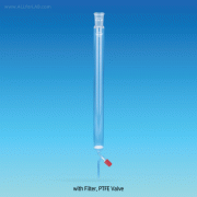 SciLab® DURAN glass Chromatography Column, with Joint & DURAN® PTFE ValveWith or Without Glass Filter, Fine Control, height 200~700mm, 24/40 Fine Control 크로마토 칼럼