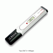 Trans® Pen-type Conductivity & TDS Tester, “Senz” Series, 0~1990ppm·100~10,000ppm·0~1999㎲·0~19.9mSWith One Touch Calibration, IP66 Water Proof, Auto-End Point, 펜타입 포켓 전도도 미터