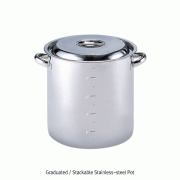 6~48 Lit Graduated Stackable Stainless-steel Pot, Anti-magnetic Stainless-steel 316With Lid & Handle, Finished Surface, 눈금부 비자성 스텐 포트