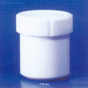Cowie® PTFE Teflon Jar, with Heavy Wall Construction, Autoclavable, 15~2200㎖With PTFE Screwcap, -200℃+280 ℃ Stable, <UK-made>, PTFE 테플론 자, 불투명