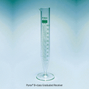 Pyrex® B-class Graduated Receiver, 100㎖Ideal for Collection of Distillate in oil & Tar Tests, Borosilicate Glass 3.3, 수기실린더