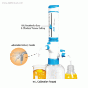 Microlit® 0.25~100㎖ UltimusTM Innovative Bottle Top Dispenser, with Self Re-filling System, Patented Dual ValveWithout Reagent-Loss, Fully Autoclavable, CE·ISO·DAkkS·IAF Certified, 이노베이션 디스펜서, 편리형