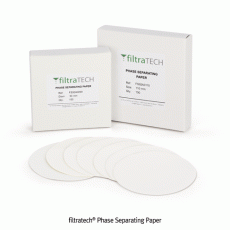 filtratech® Phase Separating Paper, Hydrophobic with Silicone Impregnation, Φ90~150mmIdeal for the Separation of Aqueous Solutions, Water-repellent, <France-made>, 분액 여과지