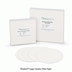 filtratech® Sugar Industry Filter Paper, Fast/Very Fast Filtration, Creped Surface, Φ110~240mmIdeal for Clarification to Sugar Cane, <France-made>, 여과지, 설탕 수크로스 분석용