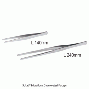SciLab Educational Chrome-steel Forceps, L140~300mmWith Blunt & Ridged-tip, <Korea-made>, 교육용 기본형 포셉