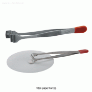 Filter-paper Forcep, High Grade Stainless-steel, Tip-wide 12mm, L125mmIdeal for Filter-paper, Finished Surface, 필터페이퍼 포셉/핀셋, 비자성/비부식