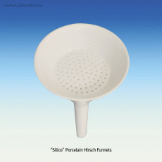 Porcelain Hirsch Funnel, with Fixed Perforated Plate, Φ30~Φ94mmUp to 1,000℃, Glazed In- & Out-side(Except Rim), 자제 히르슈 깔때기, 내/외면 유약처리