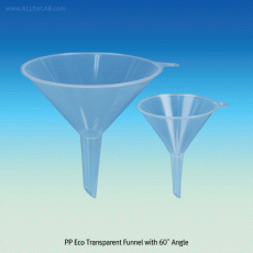 SciLab® PP Transparent Funnel, with 60° Angle, Autoclavable, Φ80~205mmWith Handle/Loop for Hanging, -10℃+125/140℃, <Korea-made>, PP 투명펀넬
