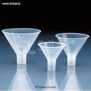 VITLAB® High-grade PP Powder Funnel, with Wide-Stem, Top Φ65~Φ150mmExcellent Chemical Resistance, 125/140℃, <Germany-made>, PP 플라스틱 분말용 깔때기