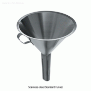 Bochem® Hi-grade Stainless-steel Standard Funnel, 60°-angled, Top Φ80~Φ250mmWith Rim & Handle, Non-magnetic Stainless-18/10, Rust-free, 고품질 비자성 스텐 펀넬