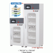SciLab PP/PVC Filtered Reagent Storage Cabinet, Ductless, Air Circulation System, 240·470·660-Lit.Ideal for Storage of Acid·Chemical·VOCs, With Hybrid Composite Filter · All PP Chamber & Clear PVC WindowPP/PVC 내산성 밀폐형 시약장, 에어필터링 순환식, 휘발성 유기화합물·산·염기성 및 유해시