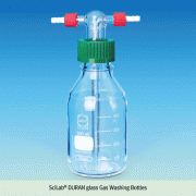 SciLab® DURAN glass Gas Washing Bottle, Safety GL Screw System & Graduation, 100~500㎖With Clean-tube/Head Adjustable Pitch, Drechsel-head, Autoclavable, 눈금부 안전가스 세척병