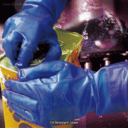 Handoil® Oil Resistant Glove, for Sensitivity, PVC, Length 300mmIdeal for Fine Work Using Oil, Anti-slip, Good Grip, Blue, 내유 장갑