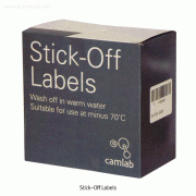 Camlab® Stick-Off Labels On Roll, Easy Removable in Warm WaterFor Low Temp. Down to -70℃, <UK-made>, 간편 접착 / 제거 라벨