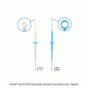 Kartell® Sterile HIPS Disposable Steriled Inoculating Loop / Needle, 1·10㎕With Blue & White-color, <Italy-made>, HIPS 일회용 멸균 접종 루프