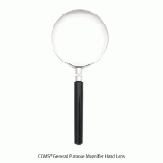 COMS® General Purpose Magnifier Hand Lens, ×3·×5, Magnifying PowerWith Clear white Glass Lens, Metal Rim with Black PP Handle, 손잡이 확대경