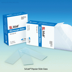 SciLab® Popular Slide Glass, 76×26mm, Plain- & Frosted-typeWith 90° Ground/Cut-edge, Pre-cleaned, Ready for Use, 기본형 슬라이드 글라스