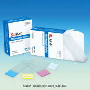 SciLab® Popular Color Frosted Slide Glass, 76×26mm, White·Pink·Blue·YellowWith 90° Ground Edge, 컬러 슬라이드 글라스