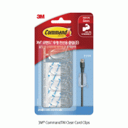 3M® CommandTM Clear Cord Clips, Damage-Free Hanging, ReusableIdeal for Keep Cords Organized, Easy to Apply and Remove, 전선 정리용 클립, 접착식