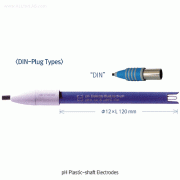 SI Analytics® BlueLine pH Combination Electrode, Plastic Shaft, 0~14pH, -5℃+80℃1m Fixed Cable with DIN/BNC Plug, for General Application, 블루라인® 플라스틱 pH 복합 전극