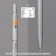 Glassco® USP-standard AS-class Serological-type Measuring Pipet, 0.1~25㎖With Amber Stain Graduation, Individual Work- or Batch- Certification, 1mark, <India-made>, USP표준 AS급 메스(전량) 피펫