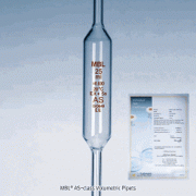 MBL® AS-class Volumetric Pipets, with or without WORKS CERTIFIED, Amber Stain Graduation, 1~100㎖, AS급 볼류메트릭 피펫