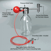 Burkle® High Safety Stainless-steel Bottle-Top Solvent Mini Pump, for High Purity Liquids, with Pressure-Relief ValveWith Flexible PTFE Suction Hose, Ideal for Acetone, Isopropanol, Ethanol & pH-neutral MediaGL45 Screw-common Use, Up to 10 Lit, <Germany-m