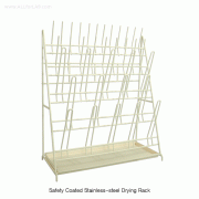 SciLab® Safety PVC Coated Steel Drying Rack, Bench-TopWith 35·48·70-Peg, Single & Double-type, with Drain Tray, 스텐 건조대