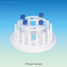 PP Round Tube Stand, with12 Holes & 16 Draining Pegs, for Φ19 & 25mm TubesAssembly for Handling & Storage, Autoclavable, 조립식 시험관랙