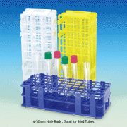 PP Universal Assembly Rack, for Φ13~Φ30mm tubes of 0.5~50㎖With alpha-numeric grid, 3×Colored, 21·24·40·60·90-Hole, 만능형 튜브 랙, 조립식