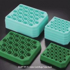 Biofil® PP 25-holes Centrifuge Tube Rack, for 15 & 50㎖ Conical-bottom Centrifuge TubeWith Nember-Numeric Index, Stable-base, Autoclavable, 125/140℃, PP 15 & 50㎖ 원심관용 랙