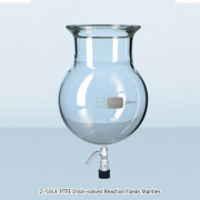 2~50Lit PTFE Drain-valved Reaction Flask Mantle, with 45° DN-flange/O-ring Groove배출 밸브형 진공/압력 반응 플라스크, O-링 홈부, 완벽한 호환성 표준화 규격