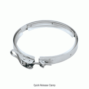 SciLab® Quick Release Clamp, Tensionable, for 45° DN Flanged Reactor Lids & VesselWith 3 Retaining Clips, made of Rustless Stainless-steel, 45° DN-표준 플렌지용(반응조) 신속 클램프