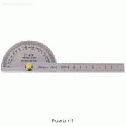 SB® Protractor #19, Stainless-steel, Φ90×1.2t(mm), 198×14×1.2mmIdeal for Measure Length/Depth, 분도기