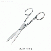 Bochem® Laboratory Scissors, with Sharp-Round Tip, L115~180mmStainless-steel 430, Finished Surface, Rustproof, 실험실용 가위