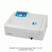 EMCLAB® UV/VIS Spectrophotometer “EMC-11S-UV”, with Basic/Professional Software Sets, 200~1000 nmWith Standard 4-Cell Holder, EMCLAB Works Certificate, Tungsten & Deuterium Lamp, <Germany-made>, 자외선/가시광 분광광도계