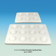 6- & 12-Cavities Porcelain Spotting PlateUp to 1000℃, Glazed, 6구 & 12구 세라믹 점적판