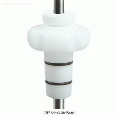 SciLab® PTFE Stirrer-Guide/Seal, for Φ8~Φ14mm Shafts, with 24/-, 29/-, and 34/-JointsWith 2 Bearings·Screw-Retainer·Viton O-ring, All PTFE, -180℃+260℃ Stable, PTFE 스터러 씰