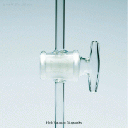 Pyrex® High Vacuum Stopcock, Single-Bore, with Glass PlugTested for High Vacuum Performance, Borosilicate Glass 3.3, 고진공용 일방 콕