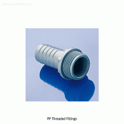 Burkle® PP Threaded Fitting, with Strong Outer / Inner Thread, 1/2″ & 3/4″For Hose Connection, Tube od Φ13~16mm, -10℃+125/140℃, PP 콘넥타