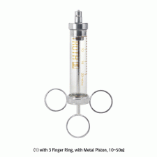 Topsyringe® TRUTHTM Control Glass Syringe, with 3 Finger Ring, 10~50㎖With Metal Luer Lock Tip, Glass/Metal Piston, ISO/CE Certified, 컨트롤 글라스 시린지