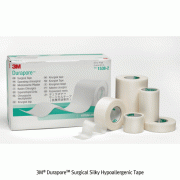 3M® DuraporeTM Surgical Silky Hypoallergenic Tape, White, Hi-Strength, Versatile, w1.25~5cm, L9.14m Roll, MedicaluseWater Resistance, Conformable, 병원용 써지칼 실키 반창고, 백색, 우수한 내구성