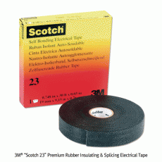 3M® “Scotch 23” Premium Rubber Insulating & Splicing Electrical Tape, Up to 69kVolts, 19mm×L9mMade of Self-fusing Ethylene Propylene Rubber, 고압/69kv 프리미엄 전기절연 고무 테이프, 자기융착