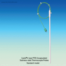 Cowie® K-type PTFE Encapsulated Stainless-steel Thermocouple Probe, Can be Bent, -180℃+280℃With Miniplug & PFA Insulated 1m & 2m Cable, Probe Body L100~900mm, PTFE 내약품 / 내부식 청결형 온도 프로브