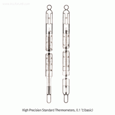 Witeg® High Precision Standard Thermometer, -58℃+401℃For Precision Temperature, Double-tubes Glass, ISO9000, 0.1℃(basic), 정밀 표준온도계, 2-중관유리