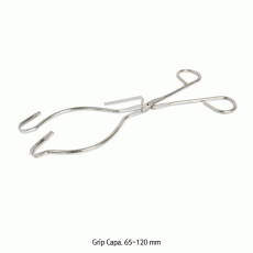 SciLab® Dish Safety Tong, Stainless-steel, Grip Capa. Φ65~120mm, L280mmWith 3-Safety Hooks to Hold Dish, Polished Surface, 증발접시 집게