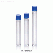 Triforest® Polycarbonate Culture Tube, with PP Screwcap, Separately Packed, 8~26㎖With Flat Bottom, Autoclavable, -100℃+135/140℃, PC 컬춰 튜브