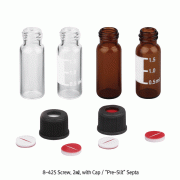 SciLab® 8-425 Screwtop 2㎖ Standard Opening Vials, with Opentop Cap & Pre-Slit Septa, “Pack-Set”With “USP-I” Boro 5.0 Glass, Φ12×h32mm, Normal-grade, 2㎖ Screwtop 바이알 세트